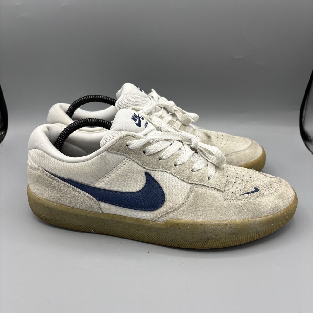 Nike SB Force 58 Shoes Mens White Blue Skateboarding Low Top CZ2959-100 Size 10